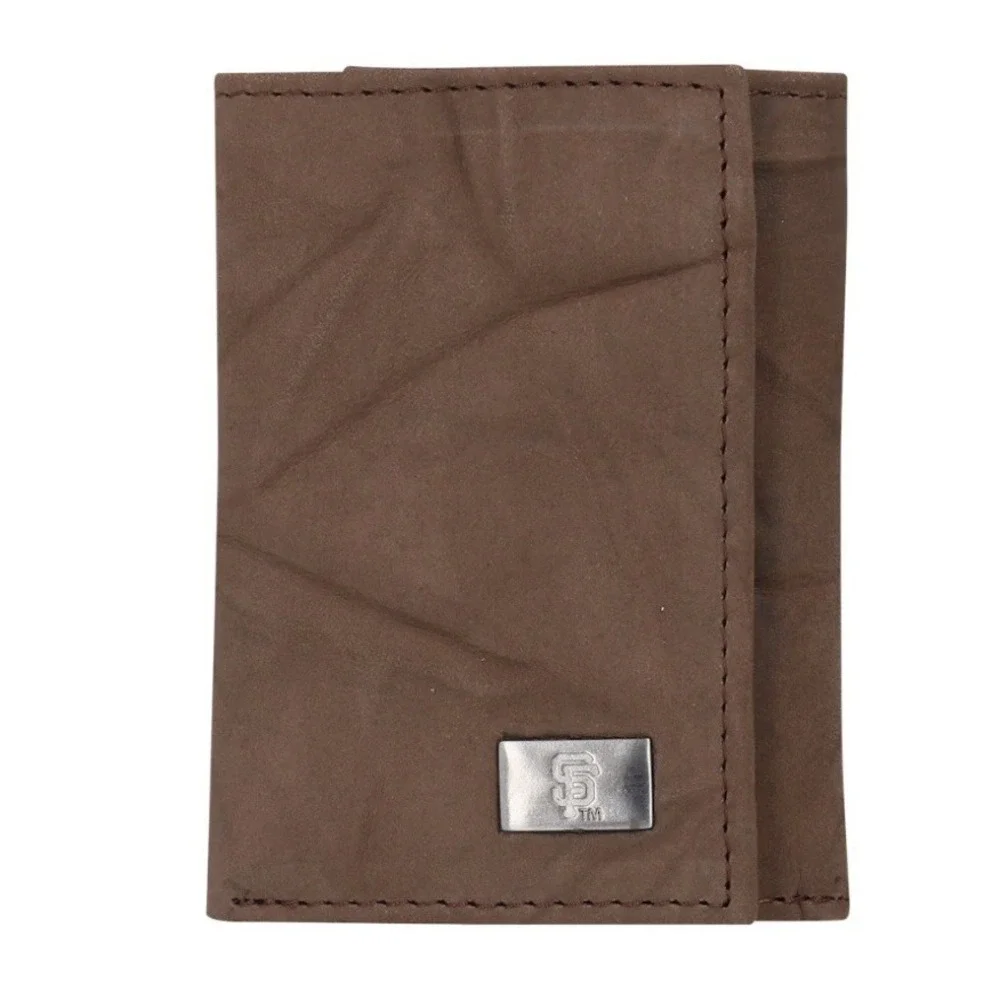 San Francisco Giants Brown Leather Wallet With‎ Concho Trifold Wallet NWOT
